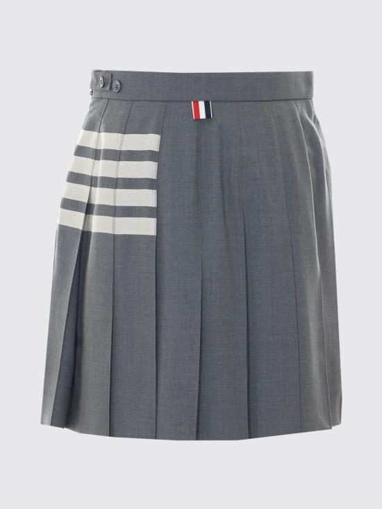 26FW 톰브라운 플레인 위브 미니 플리츠 4바 스커트 FGC402V06146 035 Grey - THOM BROWNE