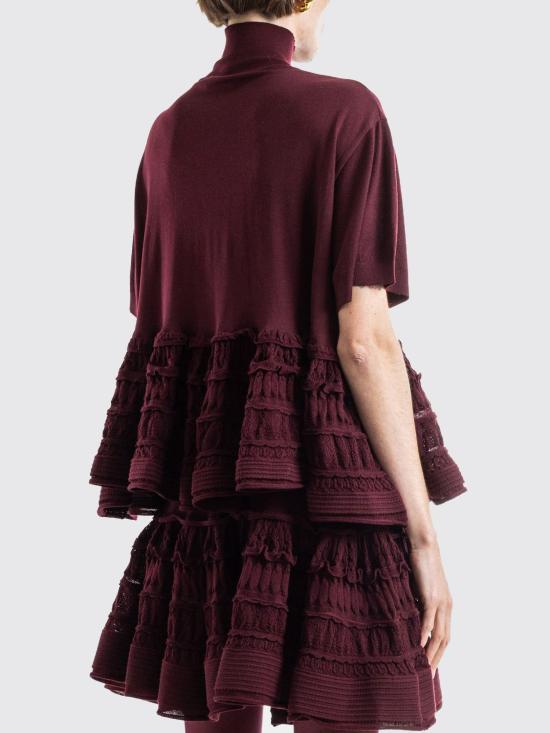 26SS 알라이아 반팔 티셔츠 AA9H1393K164C 337 Burgundy - ALAIA
