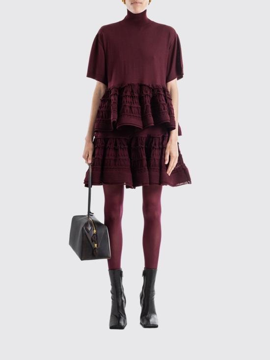 26SS 알라이아 반팔 티셔츠 AA9H1393K164C 337 Burgundy - ALAIA