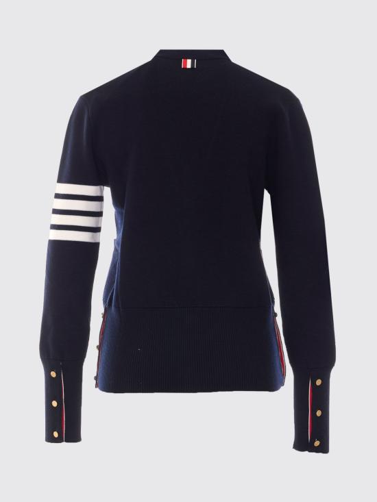 26FW 톰브라운 파인 메리노 울 4바 클래식 V넥 가디건 FKC207A00014 415 Blue - THOM BROWNE
