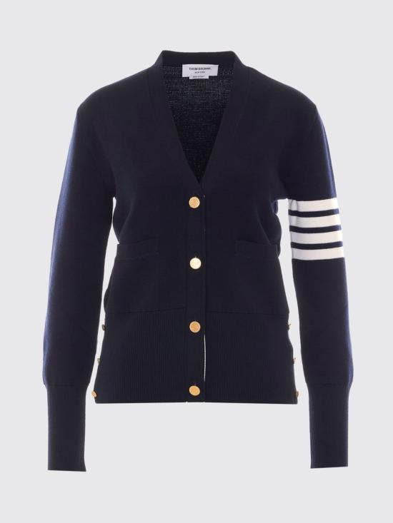 26FW 톰브라운 파인 메리노 울 4바 클래식 V넥 가디건 FKC207A00014 415 Blue - THOM BROWNE