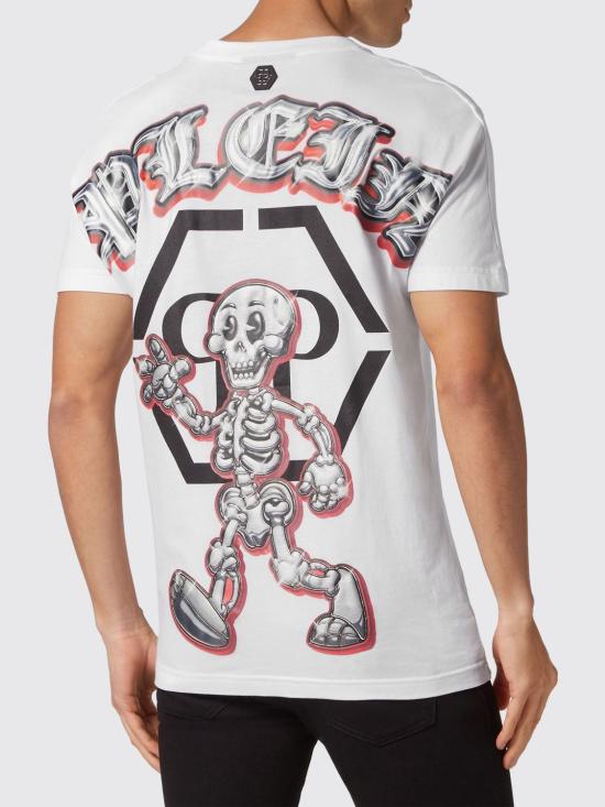25FW 필립 플레인 반팔 티셔츠 PADCMTK6777PJY002N 01 White - PHILIPP PLEIN