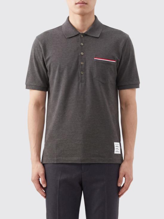 26FW 톰브라운 피케 포켓 폴로 티셔츠 MJP022A01455 025 Grey