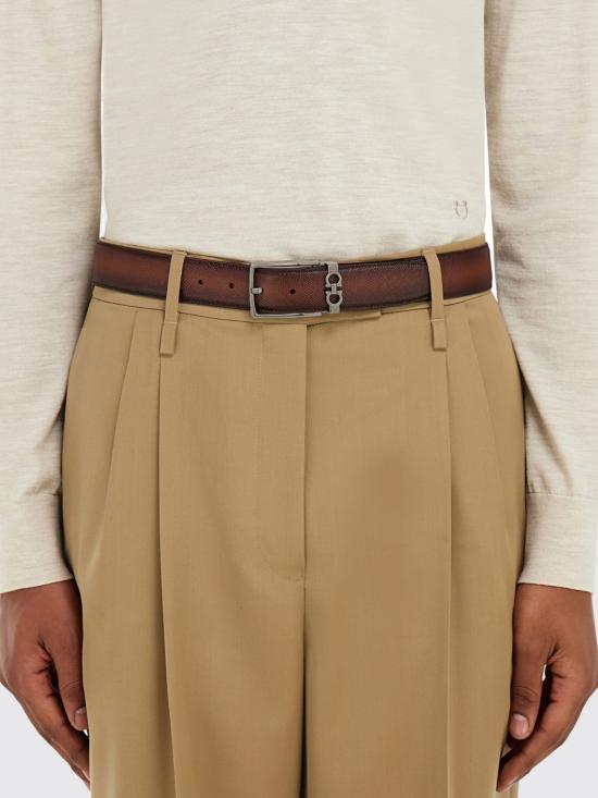 26SS 살바토레 페라가모 리버시블 어드저스터블 간치니 벨트 67A037 790182 081 Brown - SALVATORE FERRAGAMO