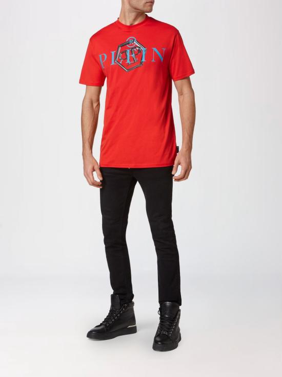 25FW 필립 플레인 반팔 티셔츠 FABCMTK5636PJY002N 13 Red - PHILIPP PLEIN