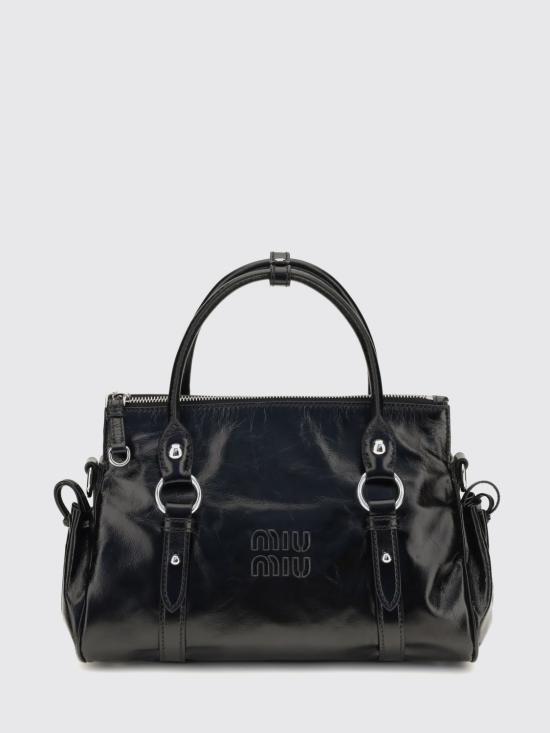 26FW 미우미우 글로시 레더 핸드백 5BA333VOOO2A44 F0002 Black