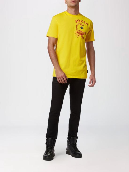 25FW 필립 플레인 반팔 티셔츠 FABCMTK5710PJY002N 09 Yellow - PHILIPP PLEIN