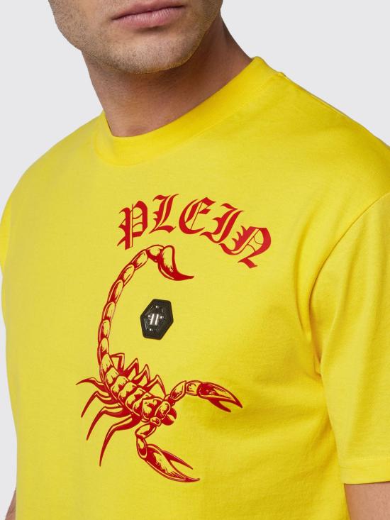 25FW 필립 플레인 반팔 티셔츠 FABCMTK5710PJY002N 09 Yellow - PHILIPP PLEIN