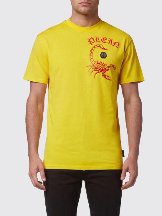 25FW 필립 플레인 반팔 티셔츠 FABCMTK5712PJY002N 09 Yellow