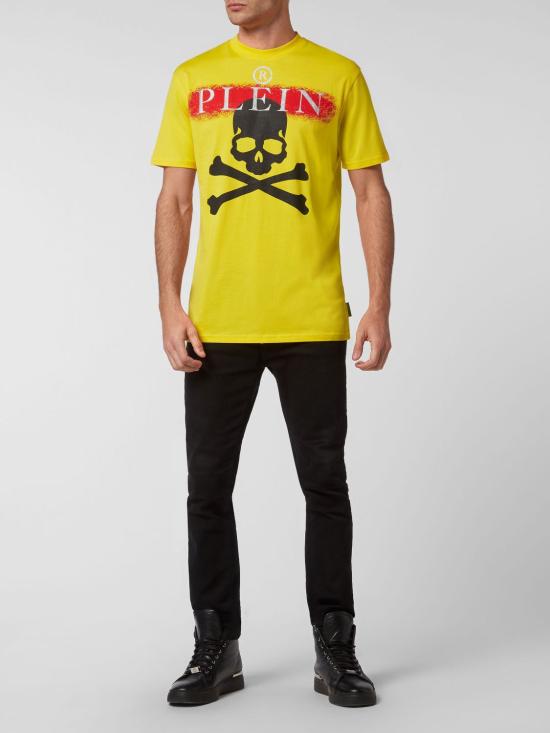 25FW 필립 플레인 반팔 티셔츠 FABCMTK5635PJY002N 09 Yellow - PHILIPP PLEIN