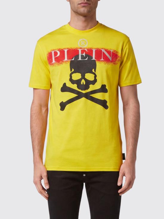 25FW 필립 플레인 반팔 티셔츠 FABCMTK5635PJY002N 09 Yellow