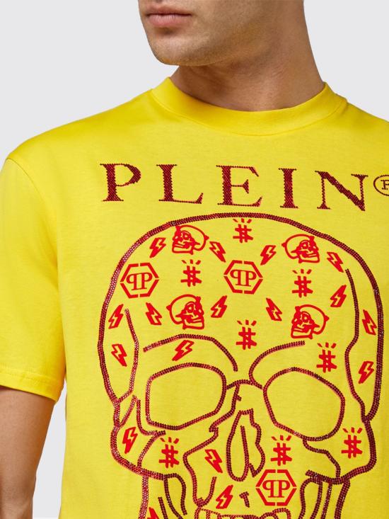 25FW 필립 플레인 반팔 티셔츠 FABCMTK5645PJY002N 09 Yellow - PHILIPP PLEIN