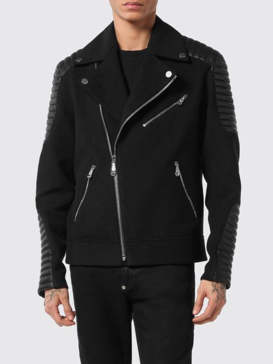 26SS 필립 플레인 바이커 자켓 UAECMRB2970PLE131N 02 Black