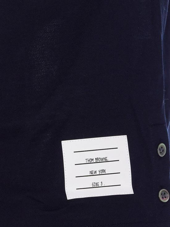 26FW 톰브라운 피케 포켓 폴로 티셔츠 MJP022A01455 415 Blue - THOM BROWNE