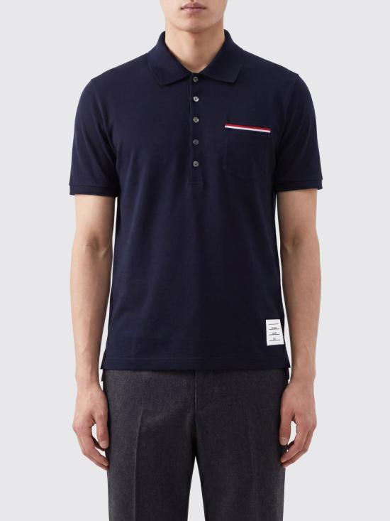 26FW 톰브라운 피케 포켓 폴로 티셔츠 MJP022A01455 415 Blue