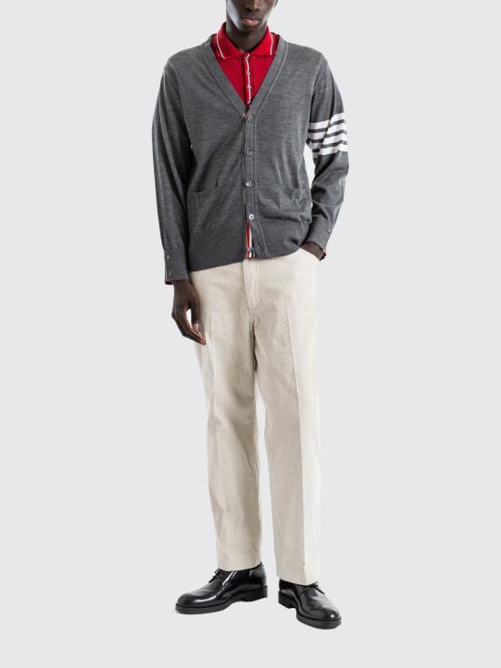26SS 톰브라운 내로우 웨일 코듀로이 테이퍼드 치노 팬츠 MTU334SF0920 113 White - THOM BROWNE