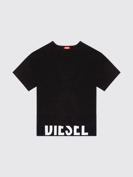 26FW 디젤 유프티 스포츠 로고 밴드 크롭 티셔츠 A145930HMAU 9XX Black - DIESEL