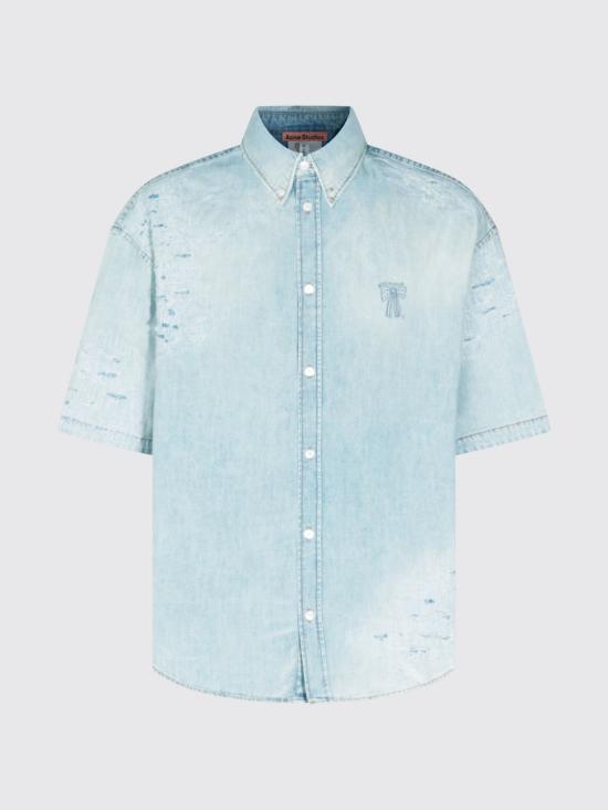 26SS 아크네 스튜디오 멘디드 데님 셔츠 BB0679 228 Blue - ACNE STUDIOS