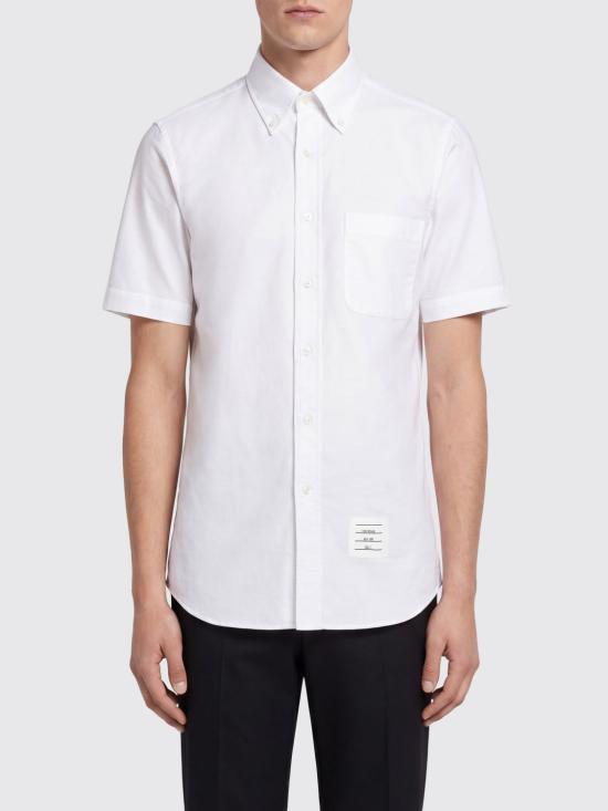 26FW 톰브라운 옥스포드 숏 슬리브 셔츠 MWS239EF0313 100 White