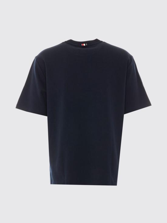 26FW 톰브라운 밀라노 코튼 오버사이즈 포켓 티셔츠 MJS183A07323 415 Blue - THOM BROWNE