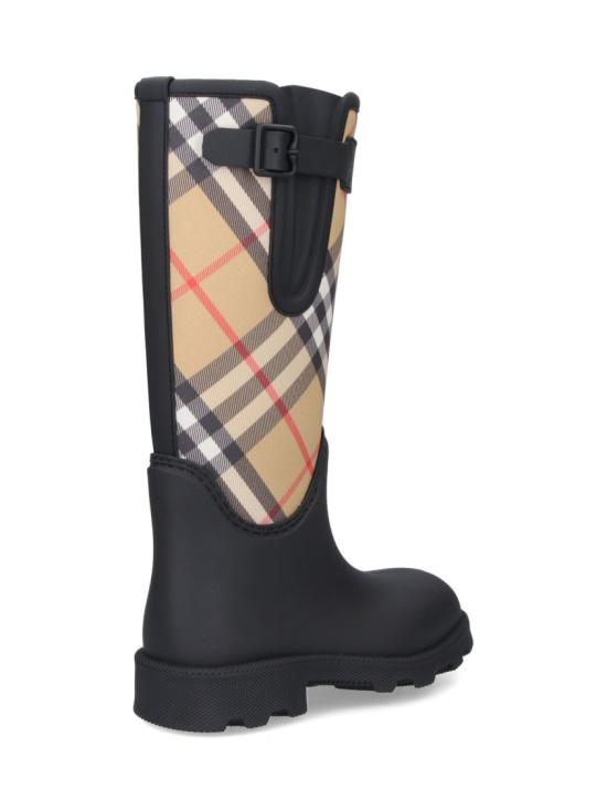 26FW 버버리 러버 마쉬 스탬프 하이 부츠 8111677A1189 Black - BURBERRY
