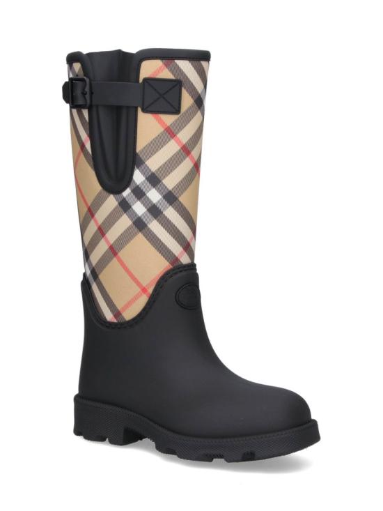 26FW 버버리 러버 마쉬 스탬프 하이 부츠 8111677A1189 Black - BURBERRY