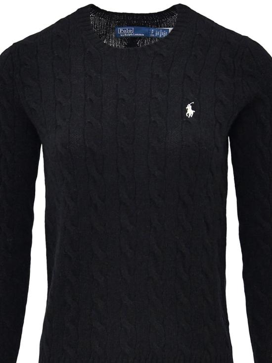  폴로 랄프로렌 폴로 자수 케이블 니트 스웨터 211 971865 Black - POLO RALPH LAUREN