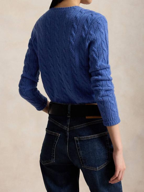26FW 폴로 랄프로렌 폴로 자수 케이블 니트 스웨터 211 971865 Blue - POLO RALPH LAUREN