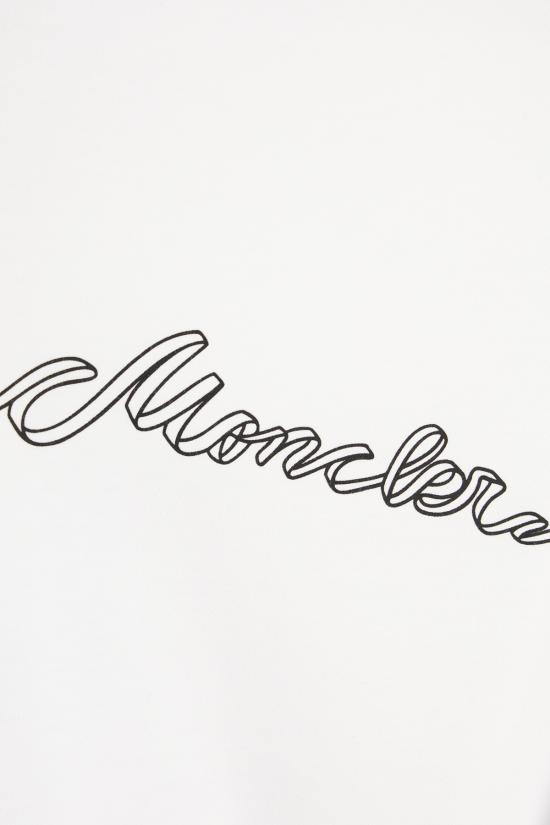 26SS 몽클레어 리본 로고 코튼 티셔츠 8C0001789B8Y 00A Bianco - MONCLER