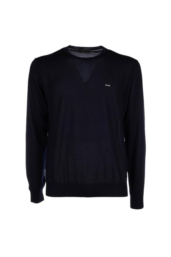 26SS 프라다 슈퍼파인 울 크루넥 스웨터 UMF14618DY F0008 Blu