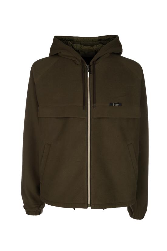 26SS 프라다 후드 테크니컬 패브릭 블루종 자켓 SGD07218XO F0161 Militare