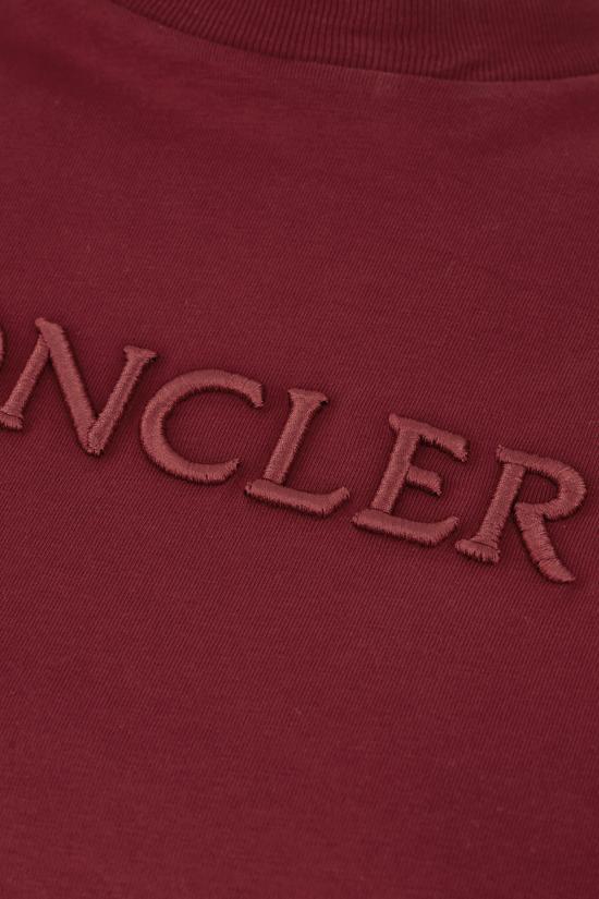 26SS 몽클레어 자수 토널 로고 코튼 티셔츠 8C0002189AUO 438 CILIEGIA - MONCLER