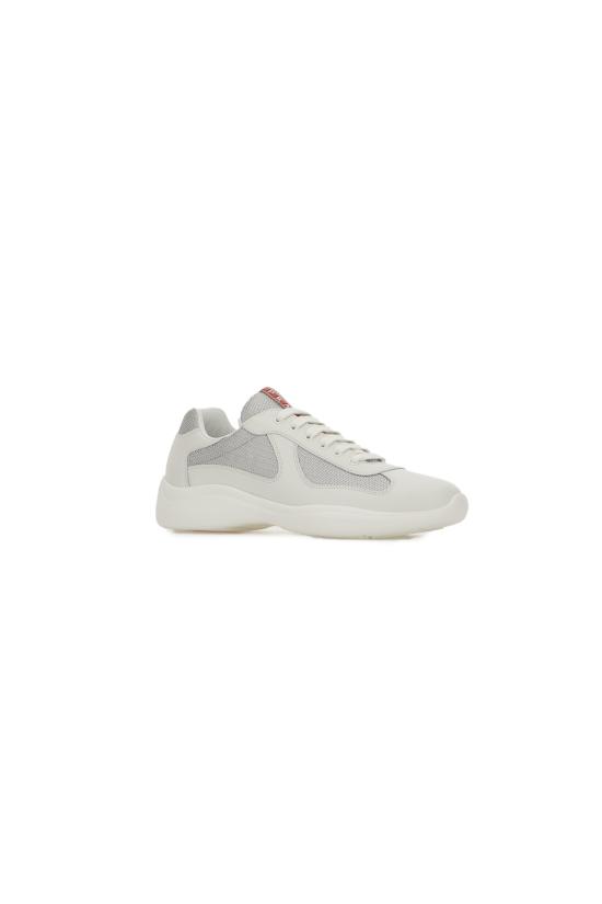 26SS 프라다 아메리카 컵 가죽 레더 로우탑 스니커즈 4E3400FG0006GW F0J36 Bianco - PRADA