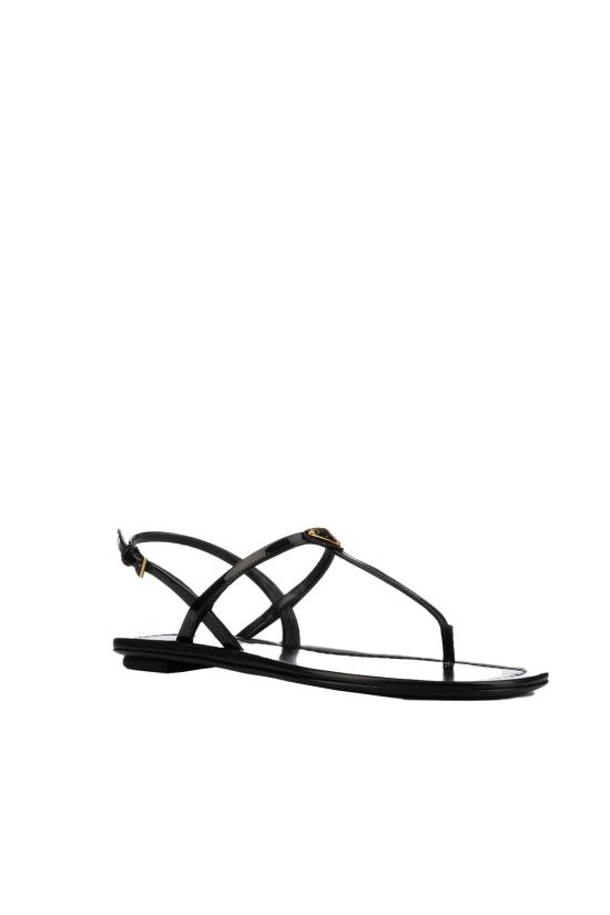 26SS 프라다 삼각로고 페이턴트 플립플랍 샌들 1Y395OF005069 F0002 Nero - PRADA
