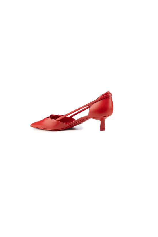 26SS 프라다 오픈 사이드 레더 펌프스 오픈 사이드 레더 펌프스 1I442OFB045011 F0011 Rosso - PRADA