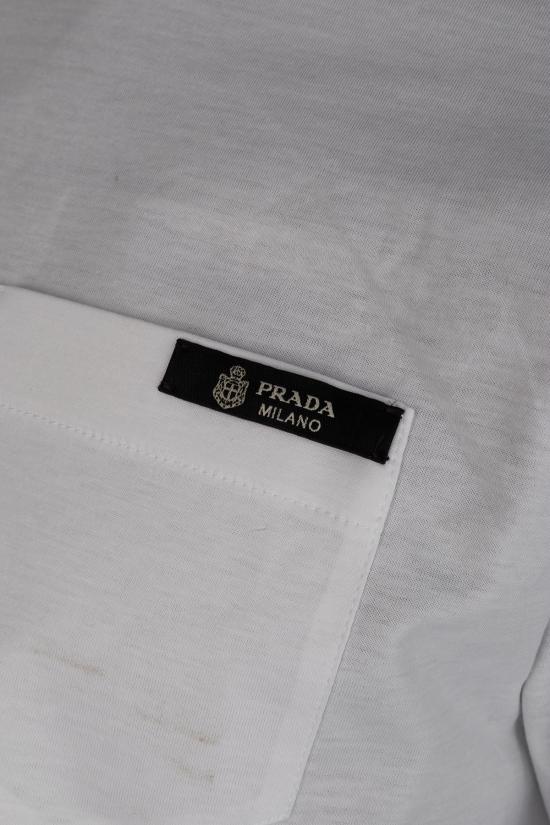 26SS 프라다 리버시블 코튼 티셔츠 UJN9601801 F0AV1 BIANCO GRIGIO - PRADA