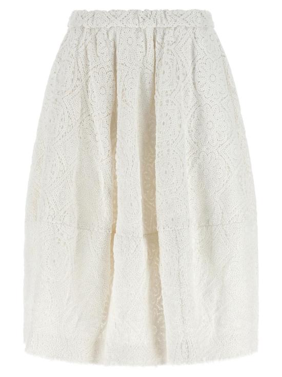  꼼데가르송 미디 스커트 Comme Des Garçons 마크람  화이트