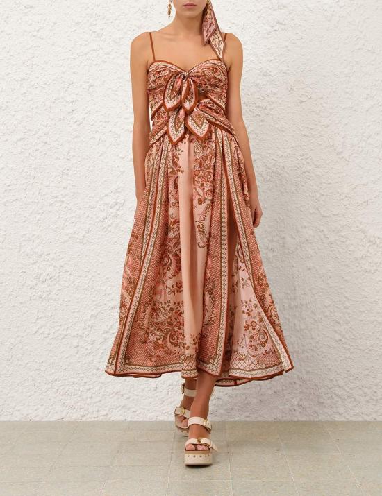 26FW 짐머만 미디 원피스 8062DSS261 PPSFL Rosa - ZIMMERMANN