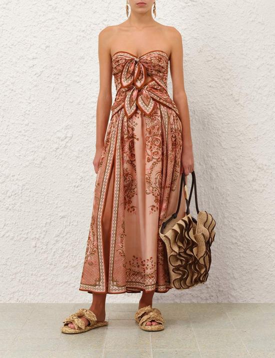 26FW 짐머만 미디 원피스 8062DSS261 PPSFL Rosa - ZIMMERMANN
