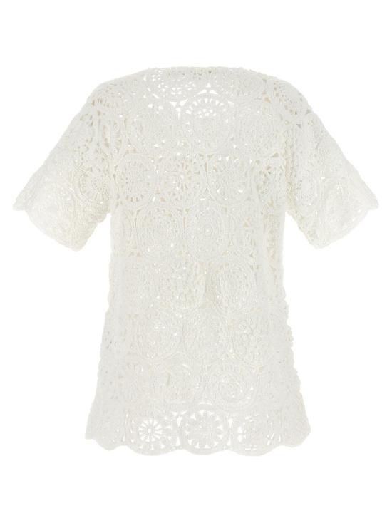  꼼데가르송 반팔 티셔츠 Comme Des Garçons 마크람 크루넥 티셔츠 - COMME DES GARCONS