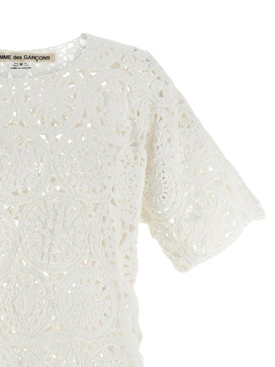  꼼데가르송 반팔 티셔츠 Comme Des Garçons 마크람 크루넥 티셔츠 - COMME DES GARCONS