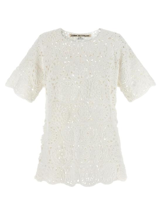  꼼데가르송 반팔 티셔츠 Comme Des Garçons 마크람 크루넥 티셔츠