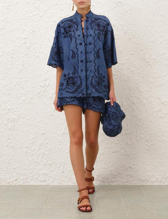 26FW 짐머만 숏팬츠 8361ASS261 RWBLU Blu - ZIMMERMANN