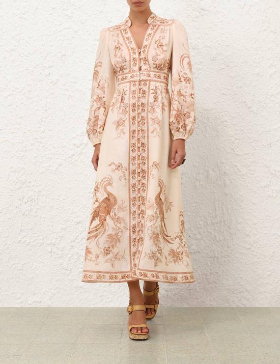 26FW 짐머만 미디 원피스 3501DSS262 CRTFL Bianco - ZIMMERMANN