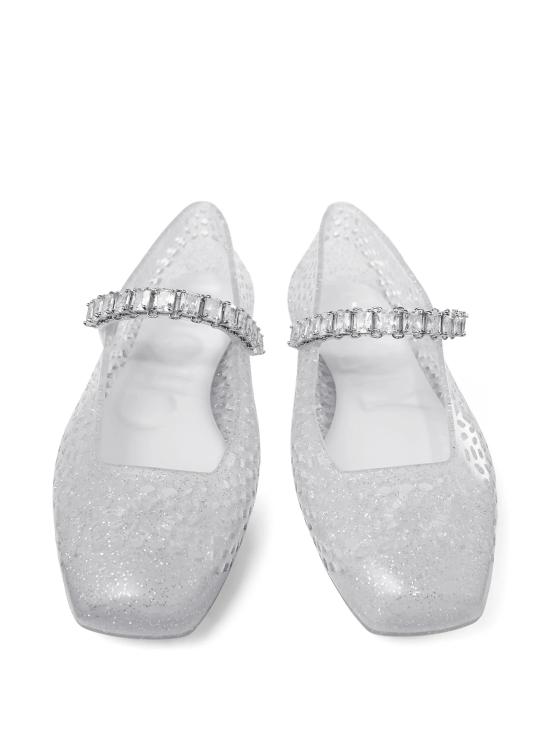 26FW 지미추 플랫 슈즈 THEJELLYNTX CLEARSILVER Grigio - JIMMY CHOO