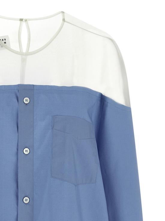  MM6 메종마르지엘라 블라우스 Mm6 메종 마르지엘라 코튼  블루 - MM6 MAISON MARGIELA