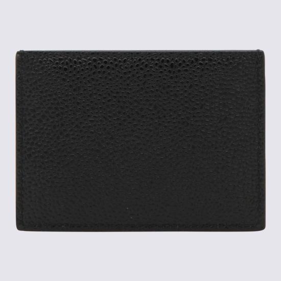 26FW 톰브라운 페블 그레인 레더 스트라이프 싱글 카드 홀더 MAW020L 00198001 Black - THOM BROWNE