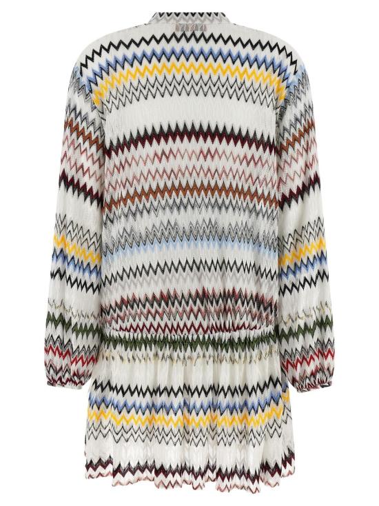  미소니 숏 원피스 미쏘니 비스코스 소재의 화이트 숏 드레스 - MISSONI
