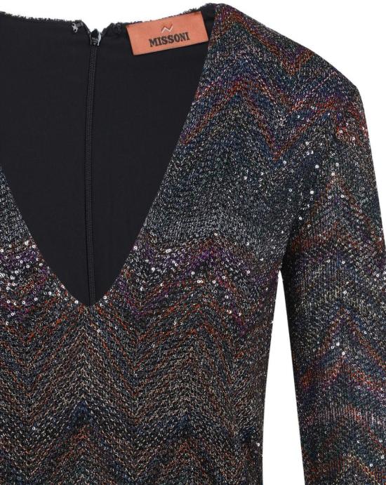 25FW 미소니 숏 원피스 DS25WG1NBC005GS91P6 BLACK - MISSONI