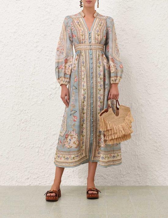 26FW 짐머만 미디 원피스 3501DSS264 BTPF Azzurro - ZIMMERMANN